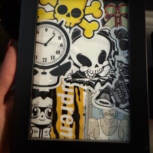 Supreme Sticker Art in Black Frame
